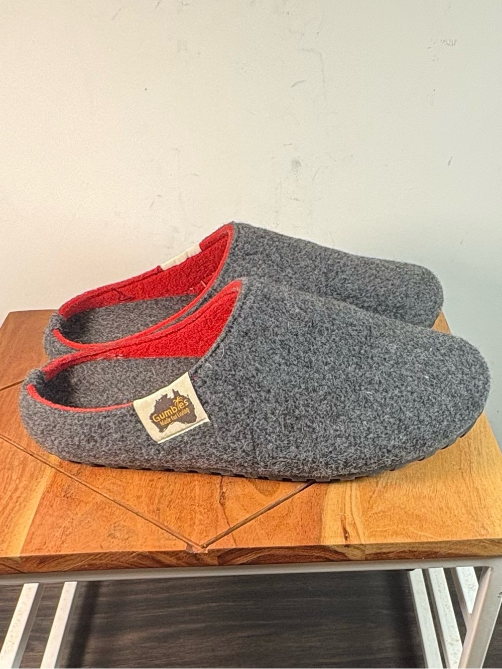 Gummies Grey Slip-On Wool Slippers EU40